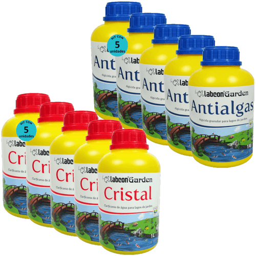 Kit 5 Alcon Labcon Garden Antialgas 1kg + 5 Alcon Labcon Garden Cristal 1L